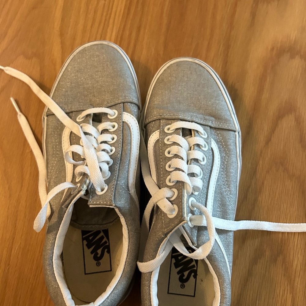 Vans Classic Gray and White Lace-Up Sneakers
